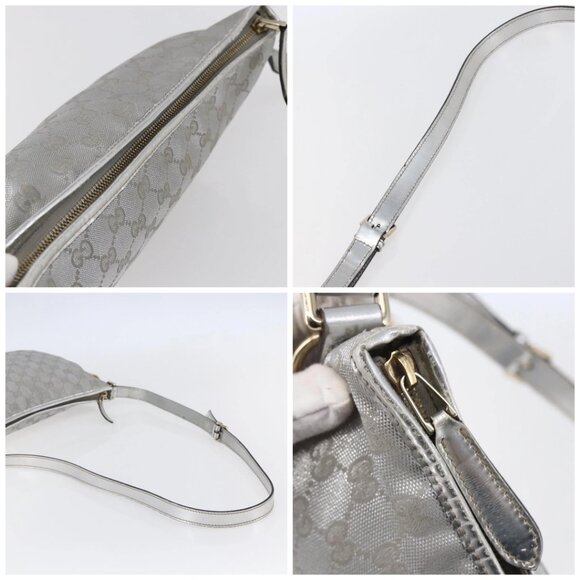 GUCCI GG Canvas Newbrit Shoulder Bag Silver Gold 169998 Auth 146706 - Picture 16 of 16